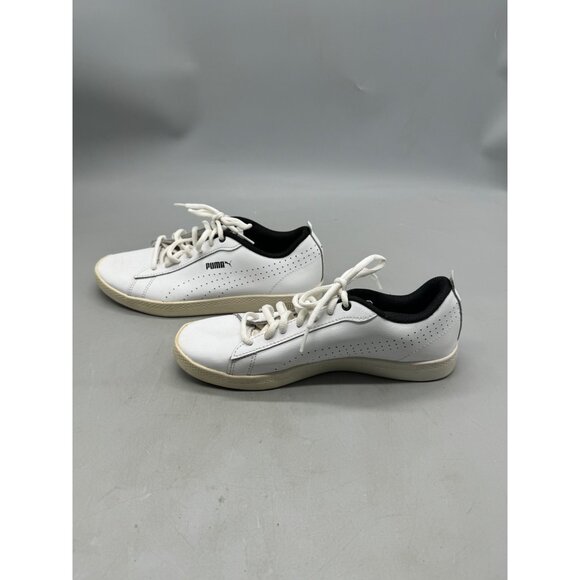 Puma White & Black SoftFoam Sneakers women's Size 7 tie up athletic READ - Picture 2 of 7